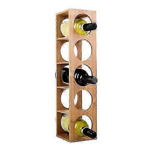 Bambus vinflaskeholder stativ for 5 flasker - solid og stilig oppbevaringsstativ