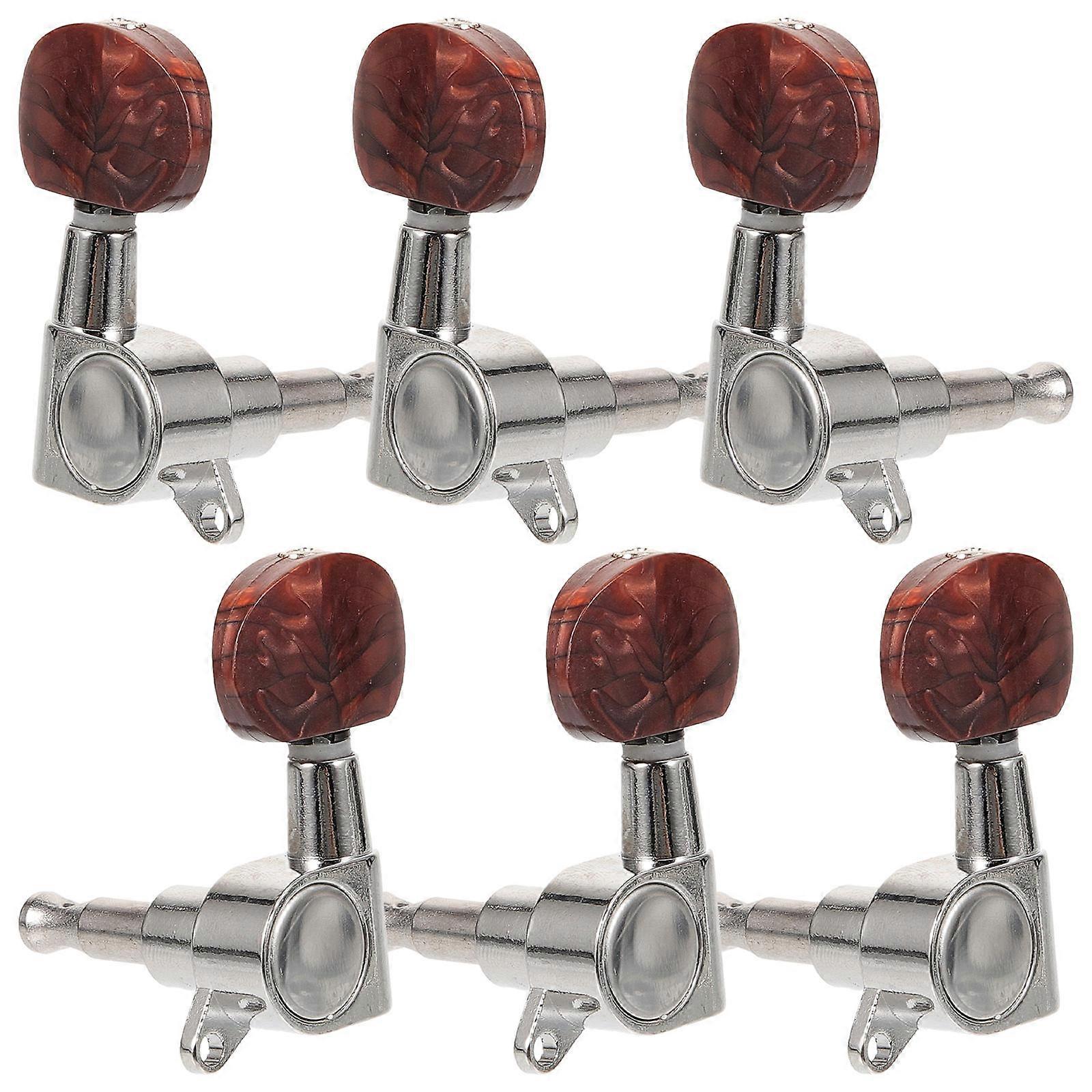 String Adjustment Guitar Button Tuner Oval Shape Durable Construction Musicians 6Set