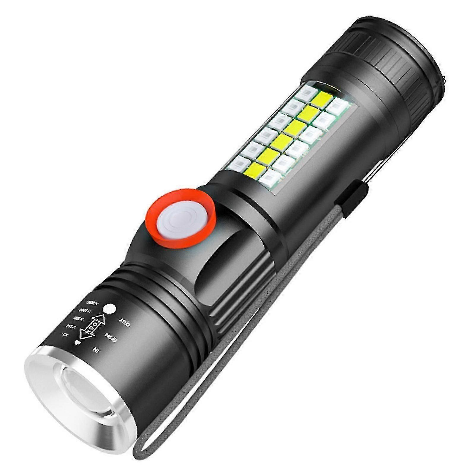 LED Rechargeable Flashlight, Flashlights With SideLight,USB Rechargeable,Zoomable, Small Flashlight For Camping Tactical Flashlight
