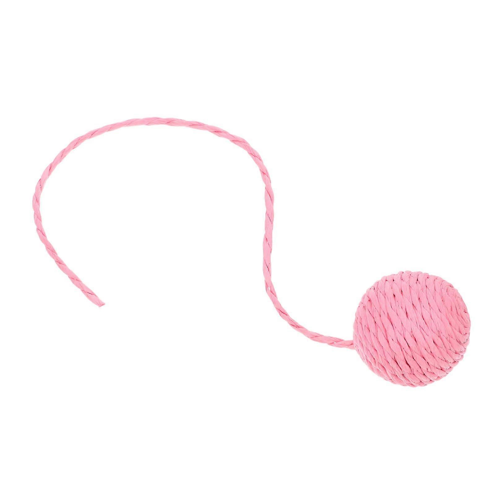 Cat Scratching Ball with Replacement Sisal Balls, Fuzzy Yarn Balls, and Sparkling Rolling Balls in Pink for Cats