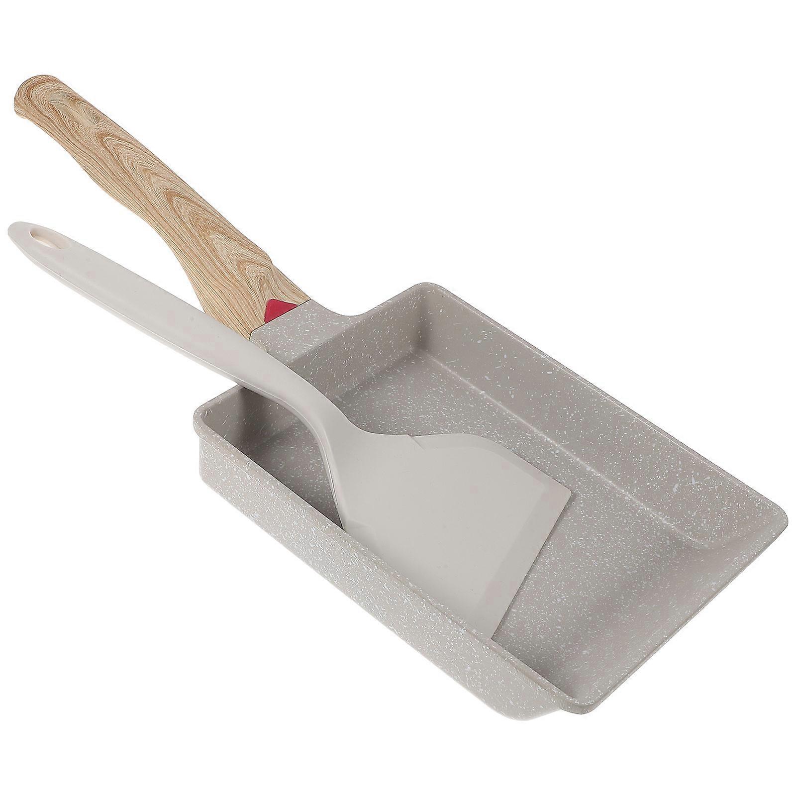 White Non-stick Egg Pan for Home Use Made of Silicone and Wood Great for Cooking Delicious Foods 1