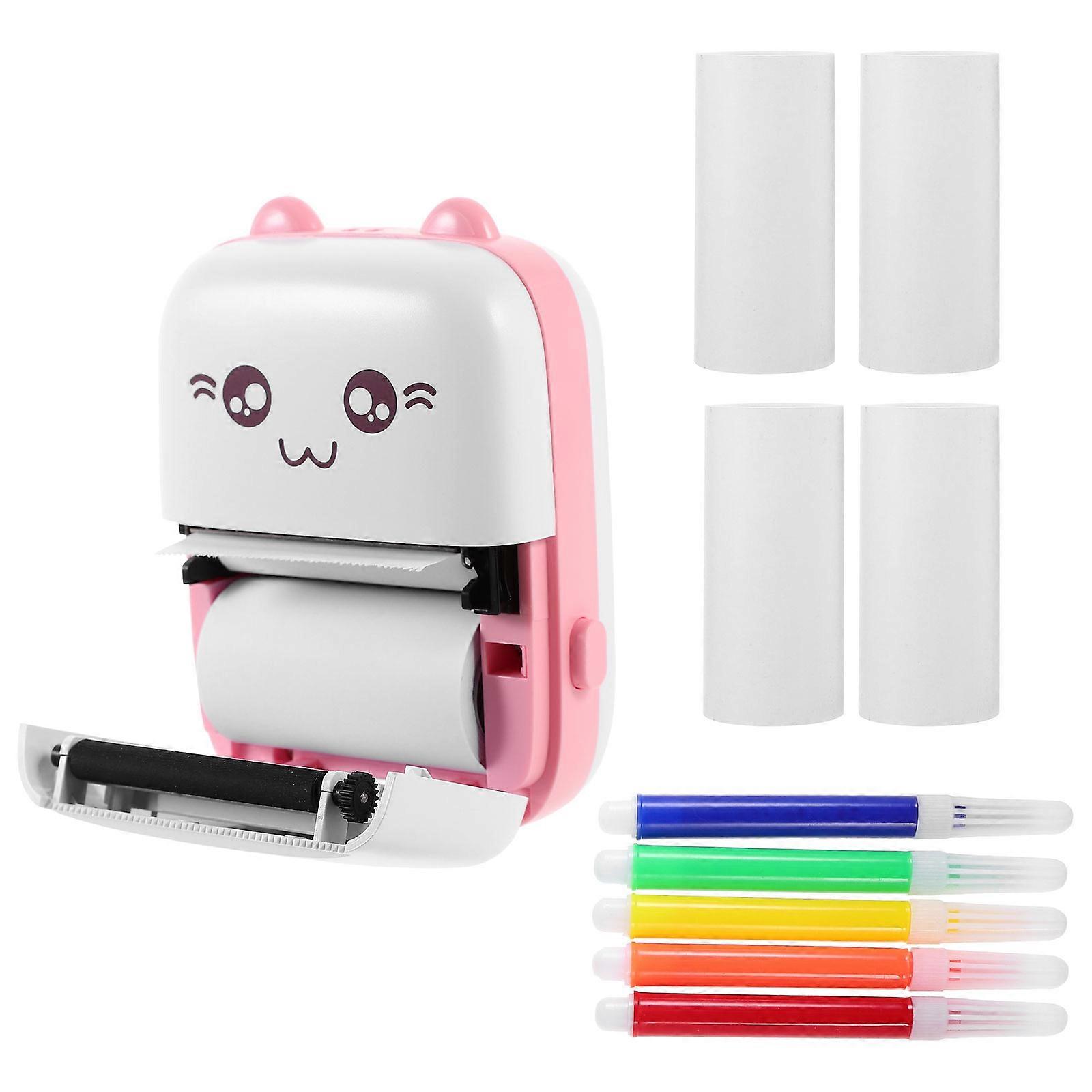 Student Mini Printer Small Wireless Printer Rectangular Shape Inkless Printing Technology Home Printing 1Set