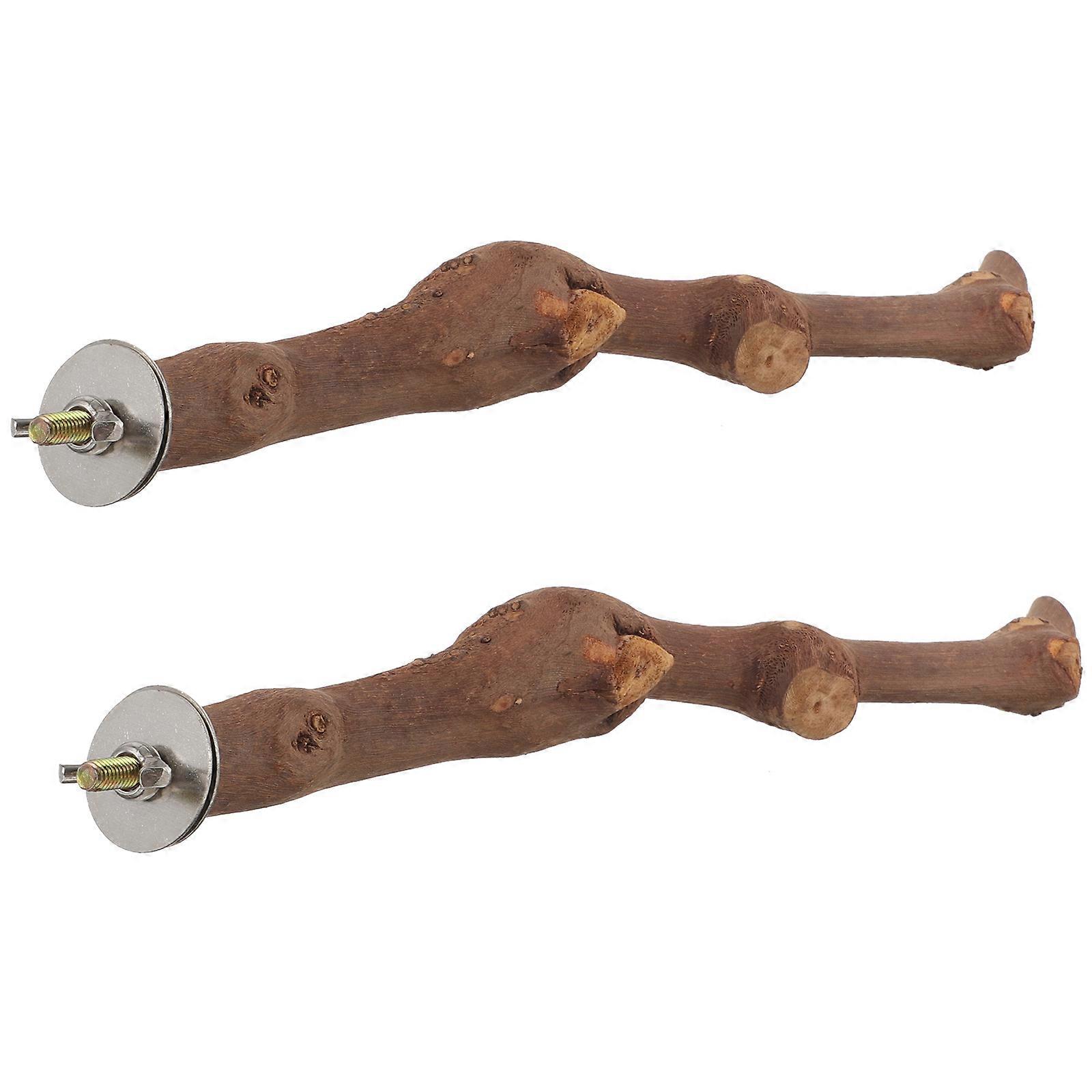 Bird Cage Perch Parrot Perch Toy Natural Wood Grapevine Stick Climbing Standing Chewing 2Pcs