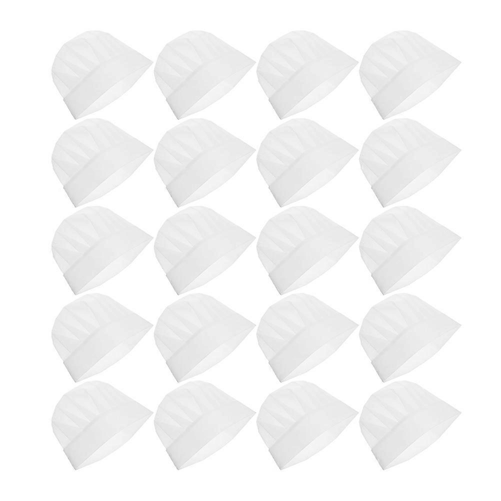 White Disposable Kids Chef Hats for Kitchen Play and Baking Made of Non Woven Fabric One Size Fits All