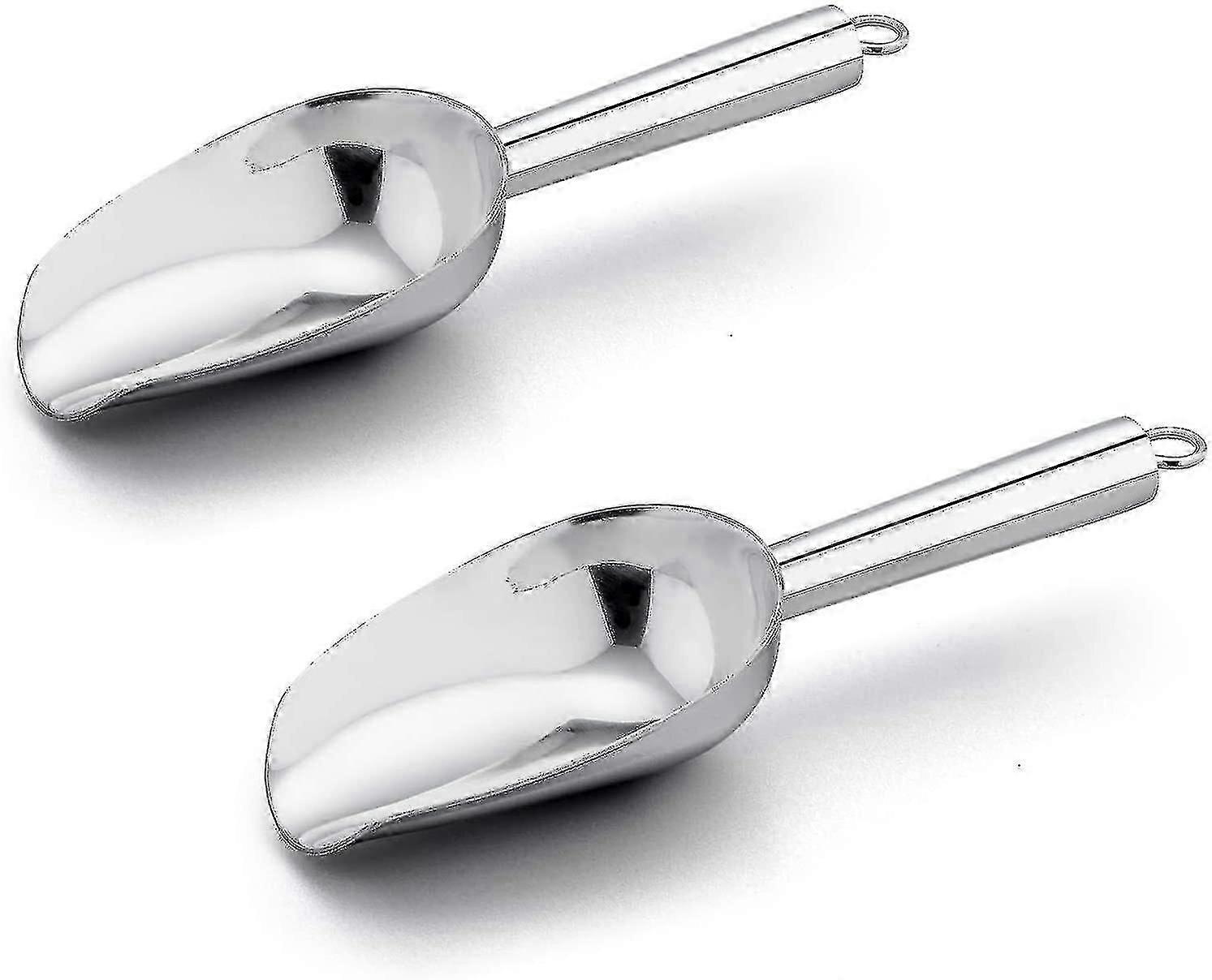 Ice Scoop Set Of 2,small Stainless Steel Scoops For Ice Cube,22.5cm--