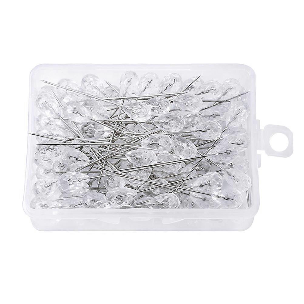 100pcs Multi Colored Rhinestone Sewing Pins for Crafts Durable Steel Straight Pins