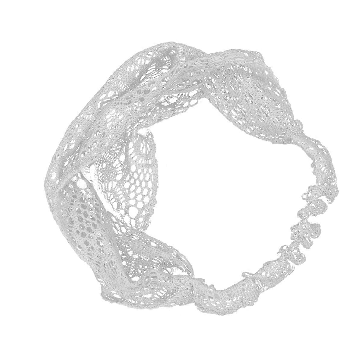 Wide Lace headband for Decoration with Fine Details and Grey Color One Size Fits Most Heads