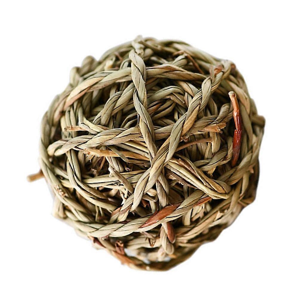 Yellow Woven Straw Ball Toy for Playing Use Safe NonToxic 1pc 2.5 inches