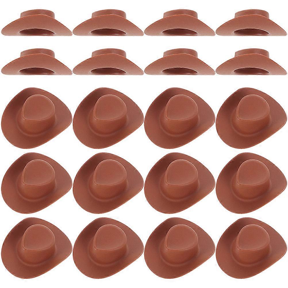 Adorable Craft Tiny Hats 30Pcs Decorative Doll Hats Brown Color Ideal For Various DIY Projects And Dress Up