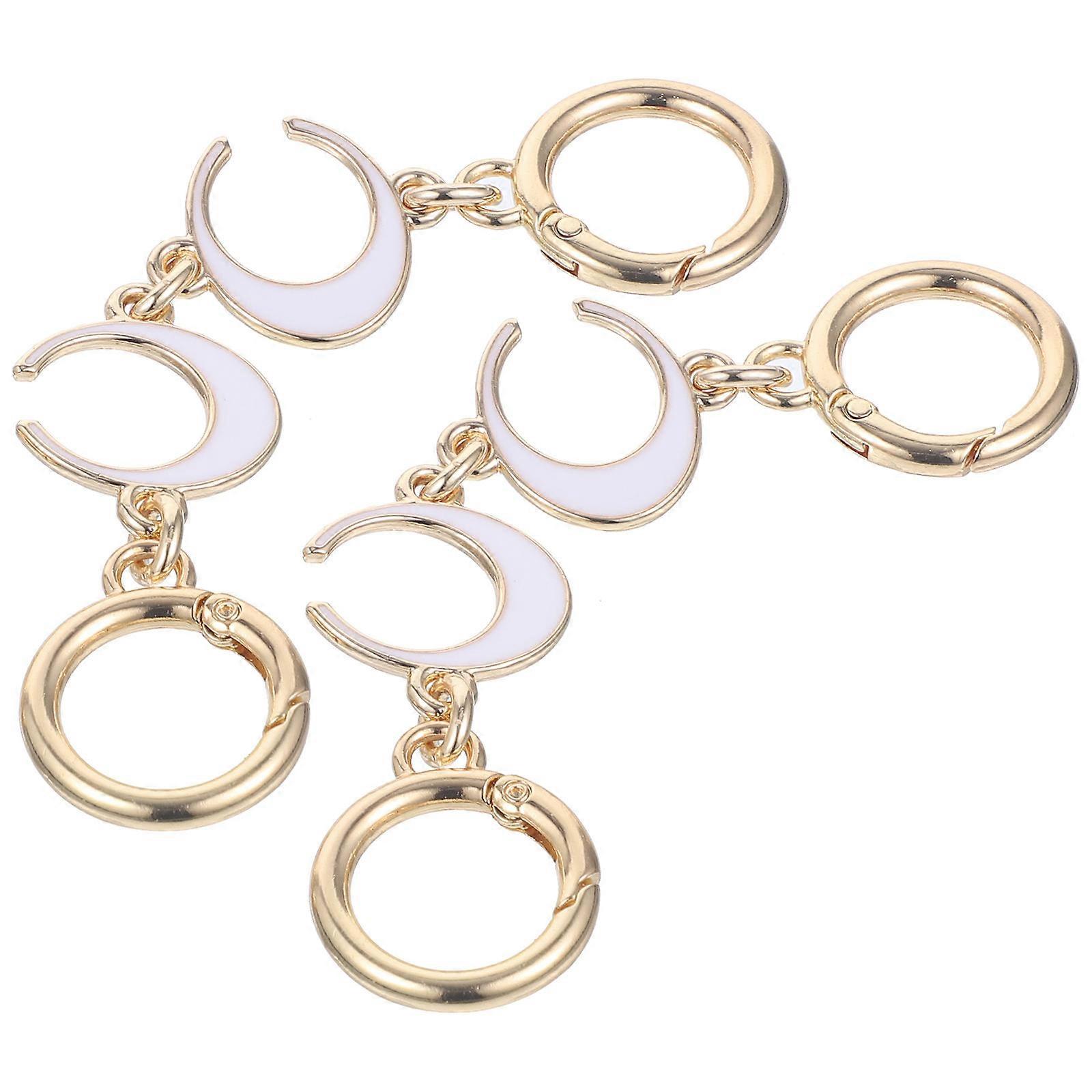 2pcs White Alloy Bag Extender Chains with Stylish Crescent Design for Handbags