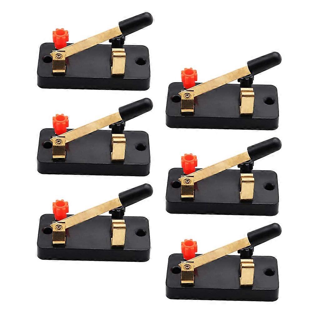 Electronic Experiment Switch 6Pcs Single Throw For Classroom Education Black Color Making And Breaking