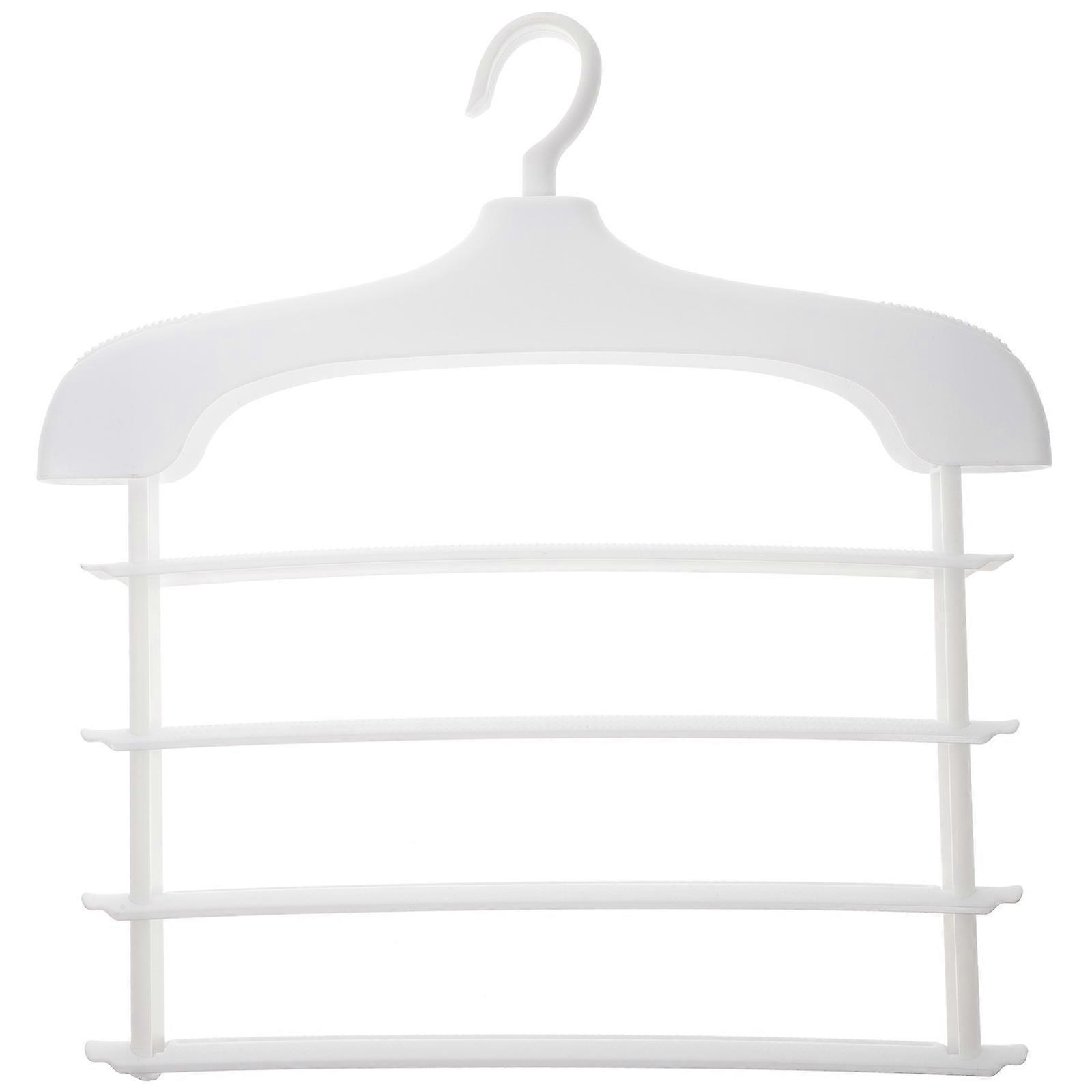Closet Organizer with Multi Layer Clothes Hanger for Pants Jeans Trousers Scarf White PP Material Compact Size