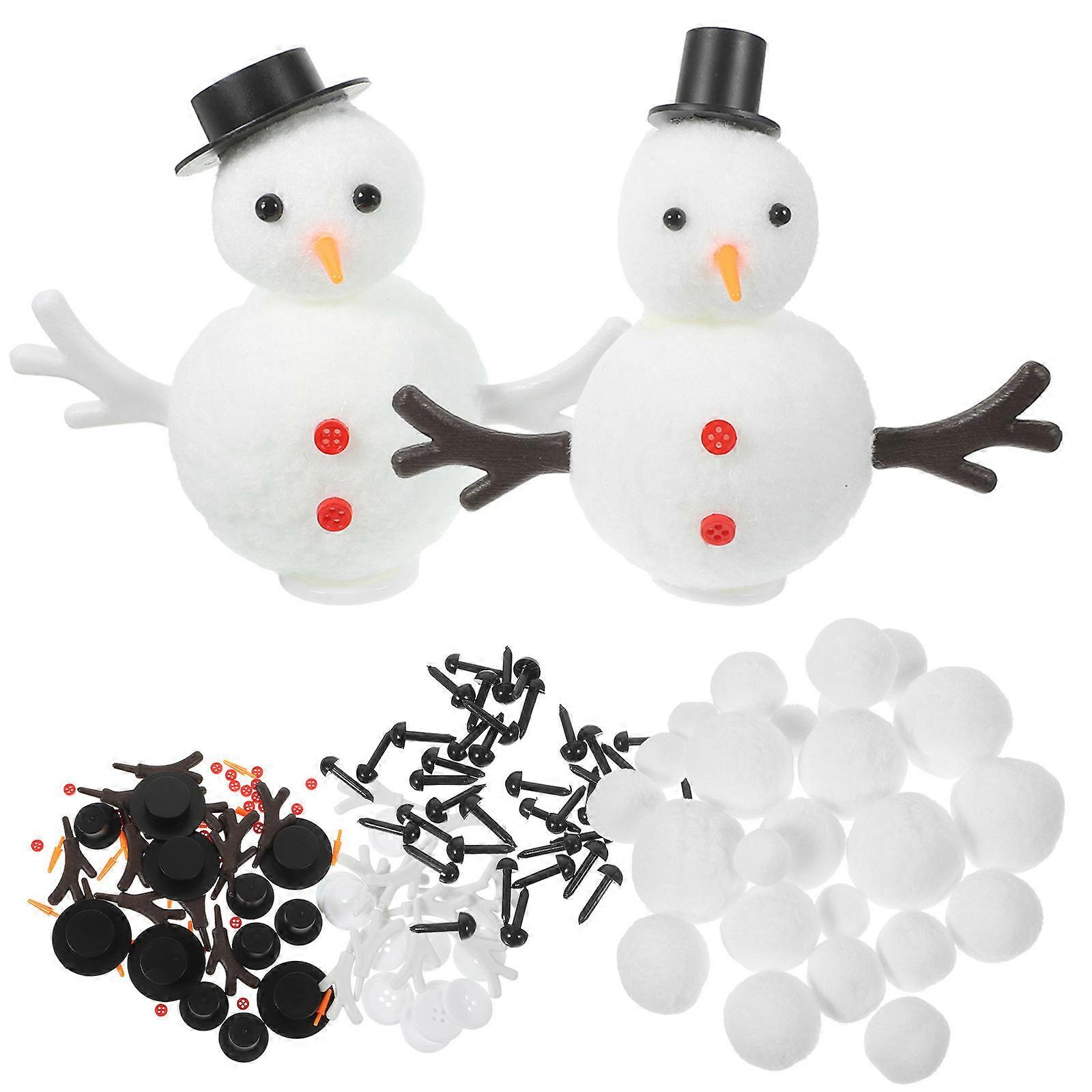 Plastic Mini Hats and Wings DIY Snowman Craft Kit for Christmas Decoration – Easy to Use Set for Holiday Party Fun and Festive Indoor Decor