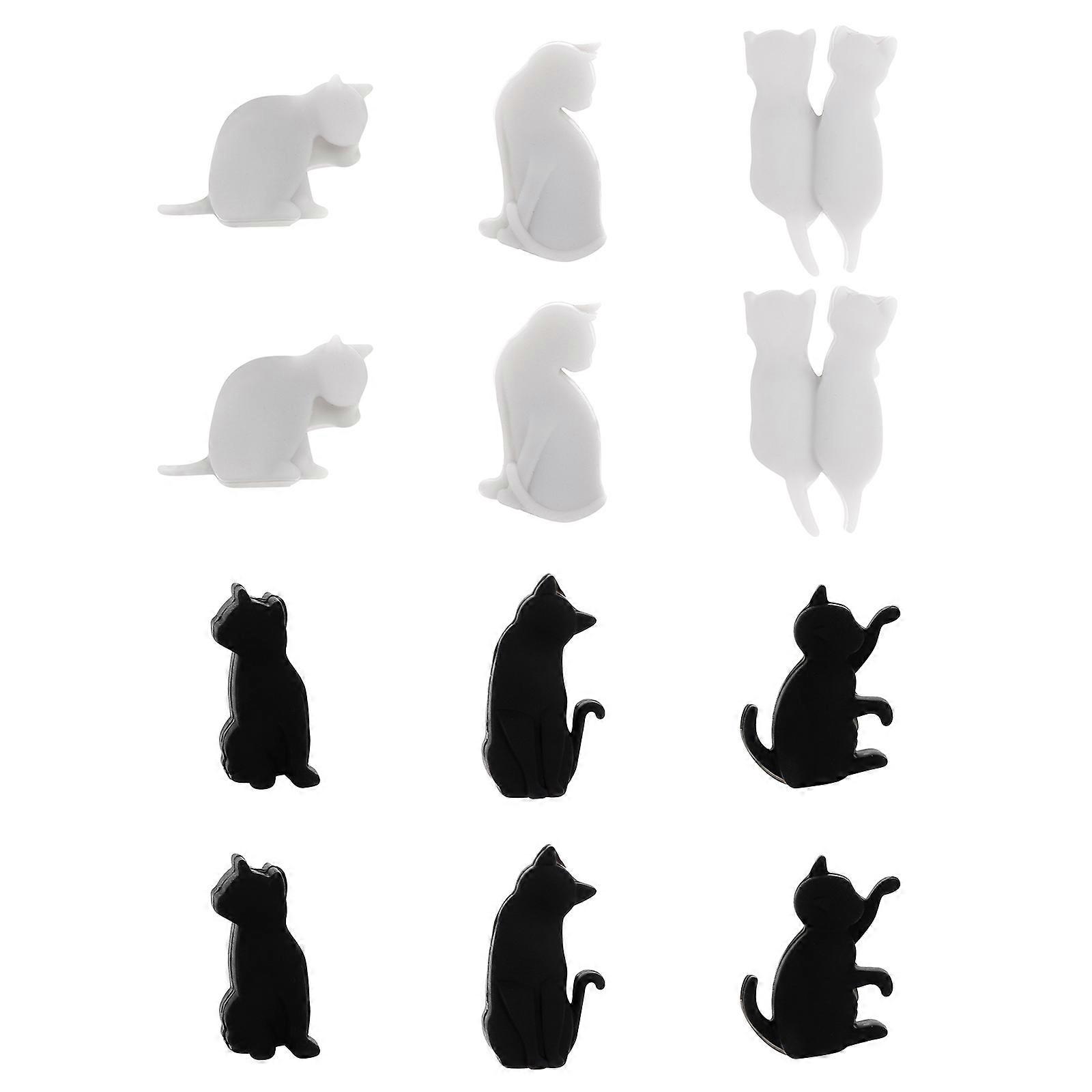Fun Cat Design Wine Glass Identifiers For Banquets 12Set Assorted Color Silicone Cup Charms