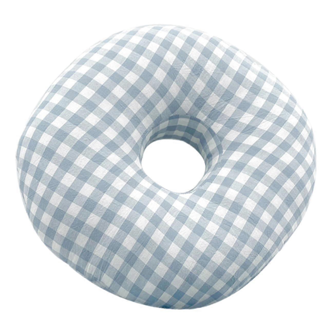 Ear piercing pillow for side sleepers, soft ergonomic sleeping pillow with holes for pain relief and comfortable sleep after ear piercing, blue