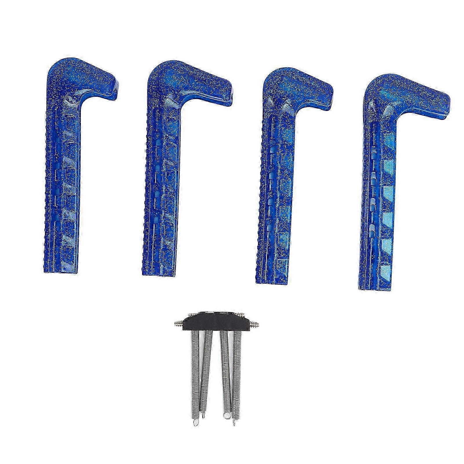 4pcs Adjustable Ice Skate Guards - Antiskid Soft Plastic Hockey Blade Covers for Home & Outdoor Use