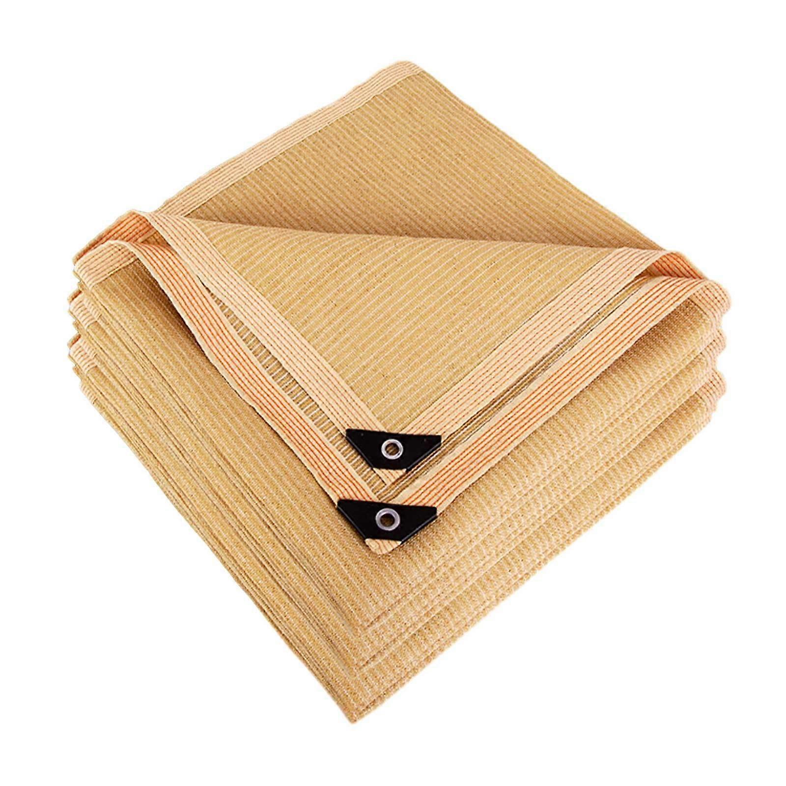Shade net with grommets, 95% shade rate, ideal for plant cover, garden, pergola. Size: 9x13m, durable beige.