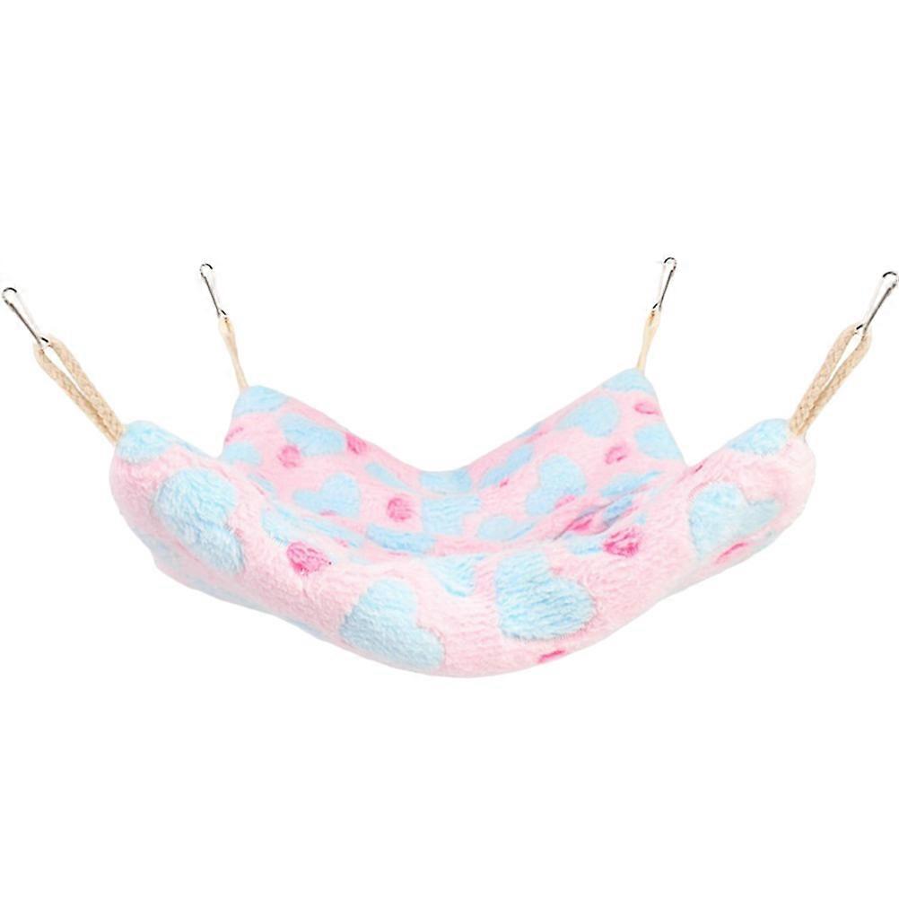 Pink Plush Hamster Hammock for Small Pets Comfortable and Washable Guinea Pig Bed 1 Piece
