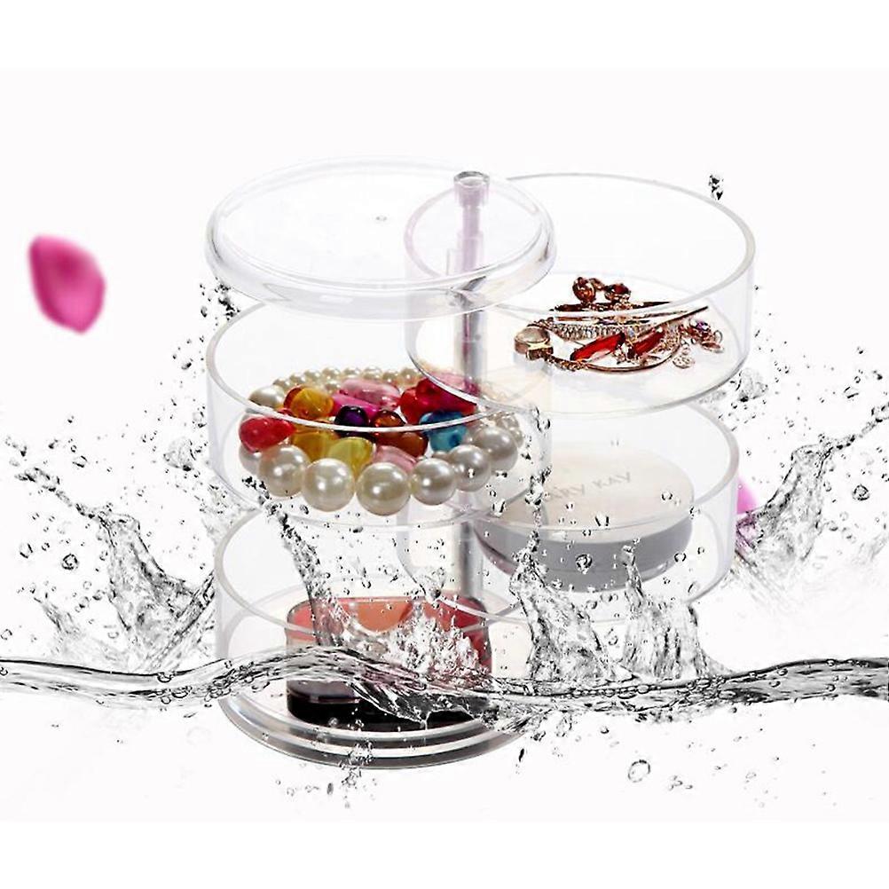 Transparent Plastic Jewelry Box with 4 Layers for Storage Use Portable and Practical 2PCS