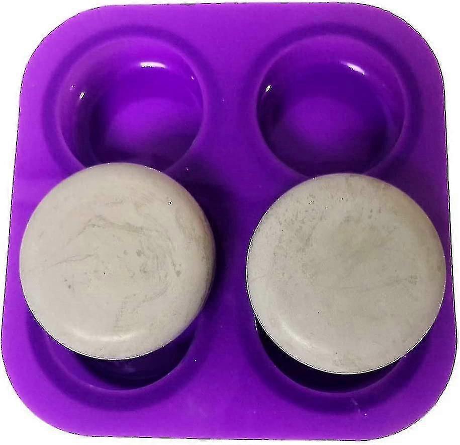 4 تجاويف ماندالا قالب دائري لصنع الأسمنت أو أحجار الجبس لطلاء ماندالا دوت (1 قالب دائري 4 تجاويف)