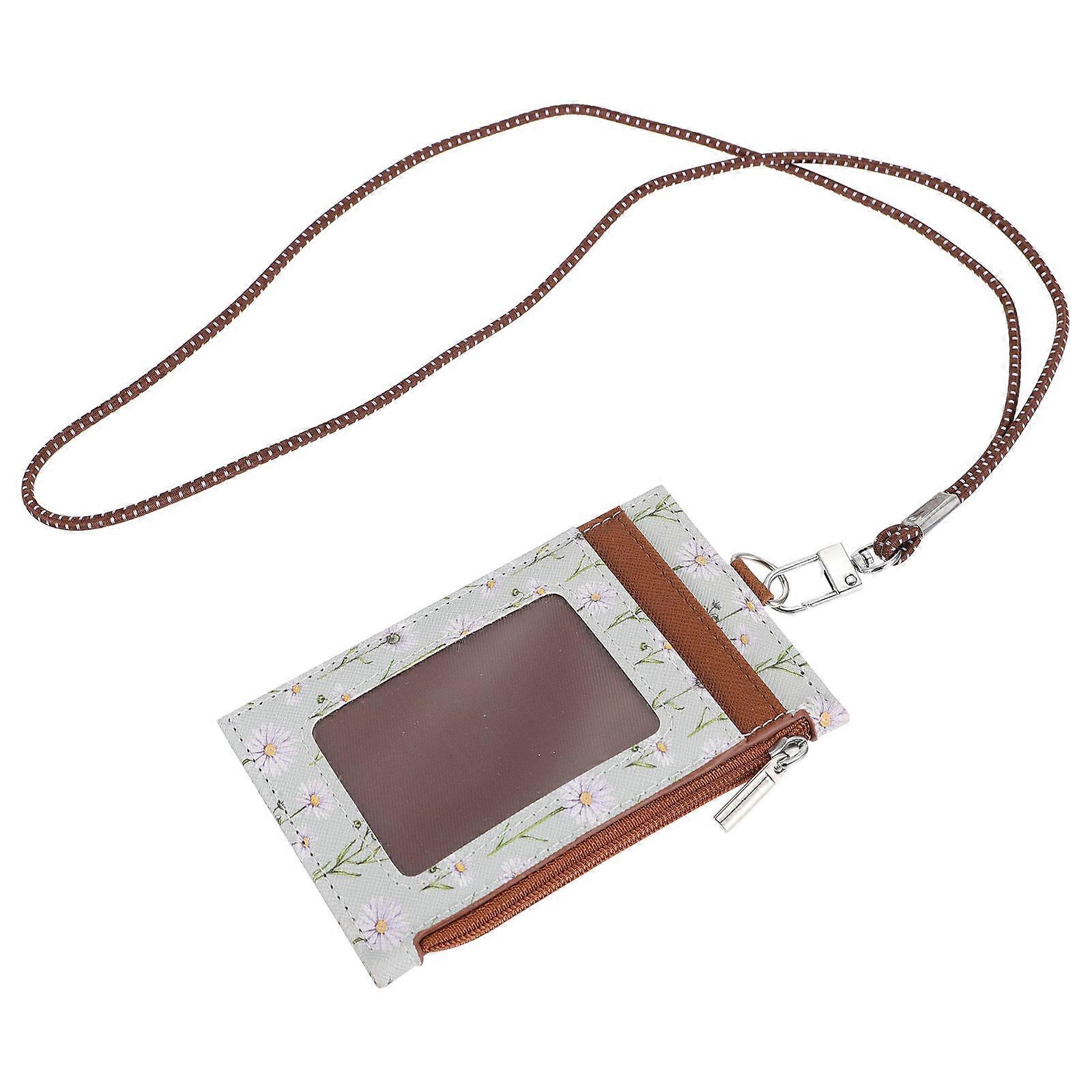 ID Card Strap With Lanyard For School Pass Cards In Coffee Color Ideal For Daily Use 1Pcs