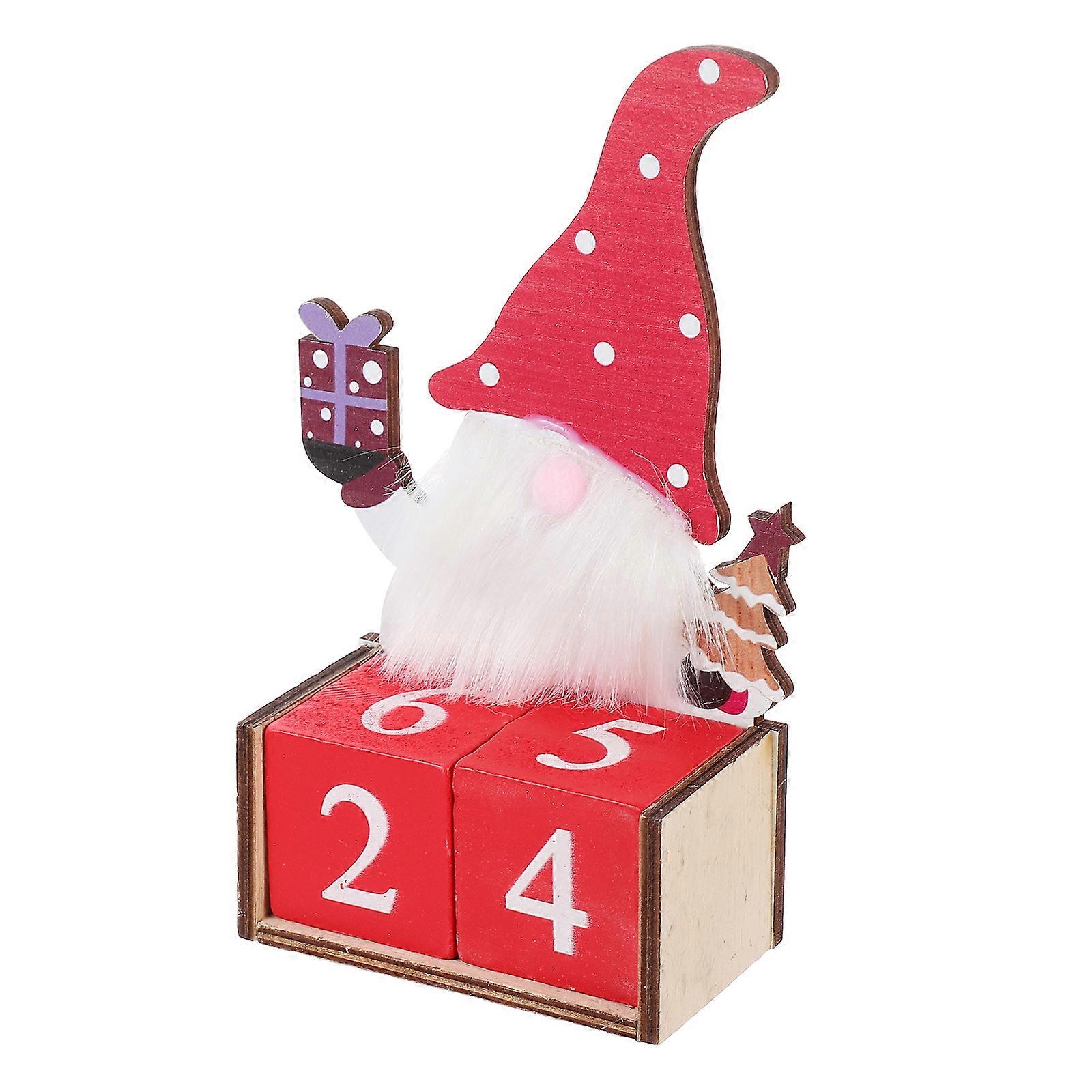 Hand-Painted Wood Block Calendar For Teachers Christmas Home Use 1Set