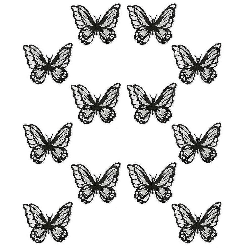 12Pcs Butterfly Ironing Patches Featuring Double Layer Design Ideal For Sewing Clothing And Creative Crafts
