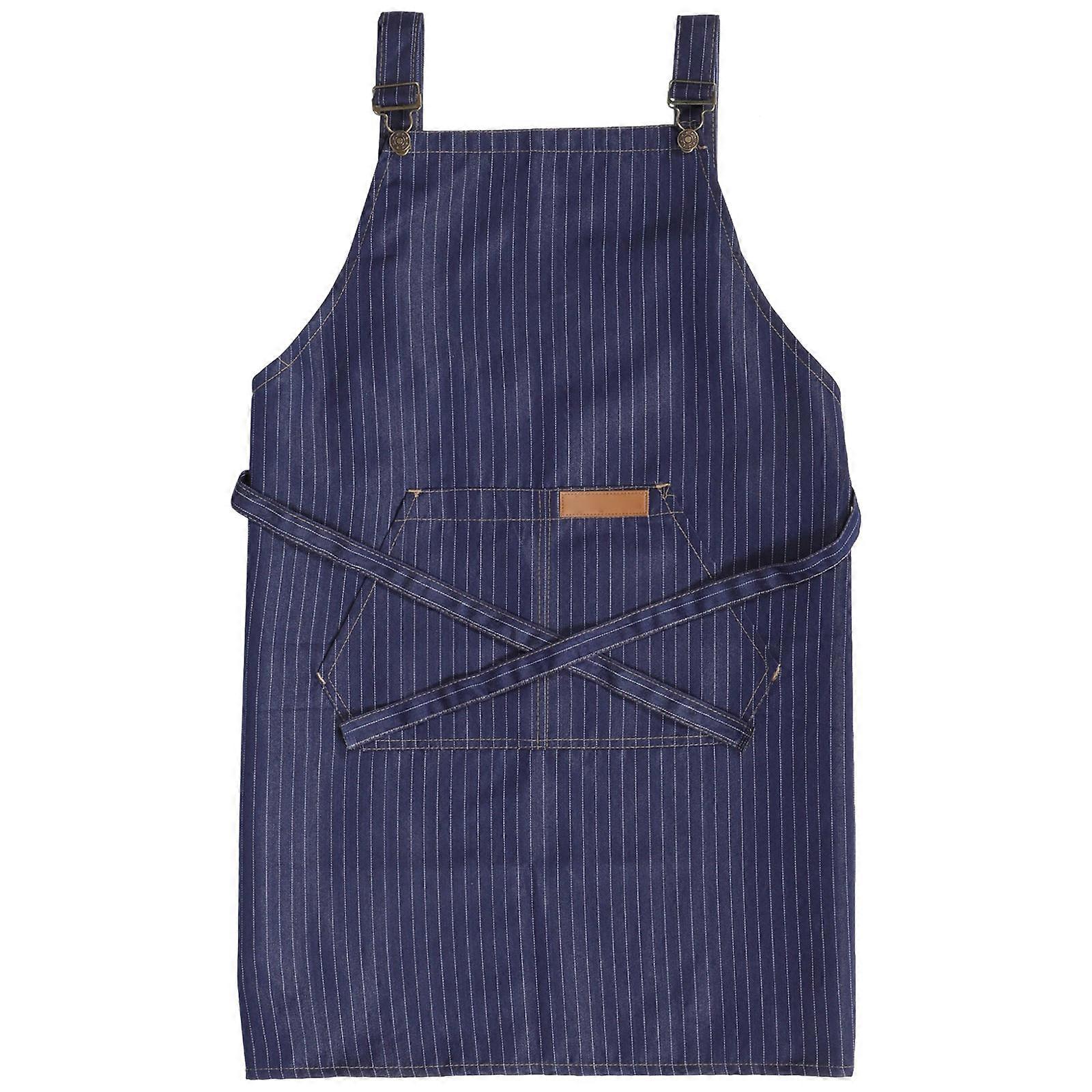 Denim Apron Kitchen Chef Unisex Large Pockets Protective 1Set
