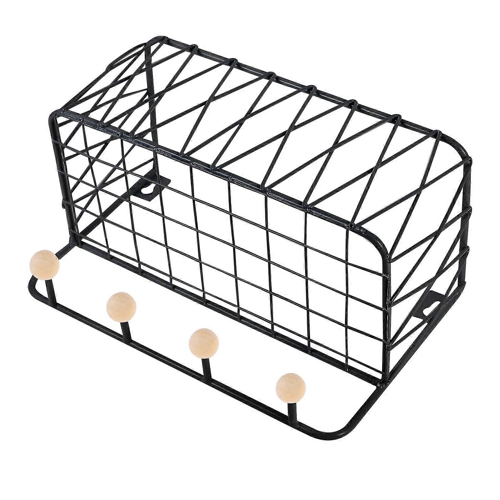 Punch Free Storage Rack 1Pack Svart handdukshängare perfekt för badrum kök vardagsrum enkel installation