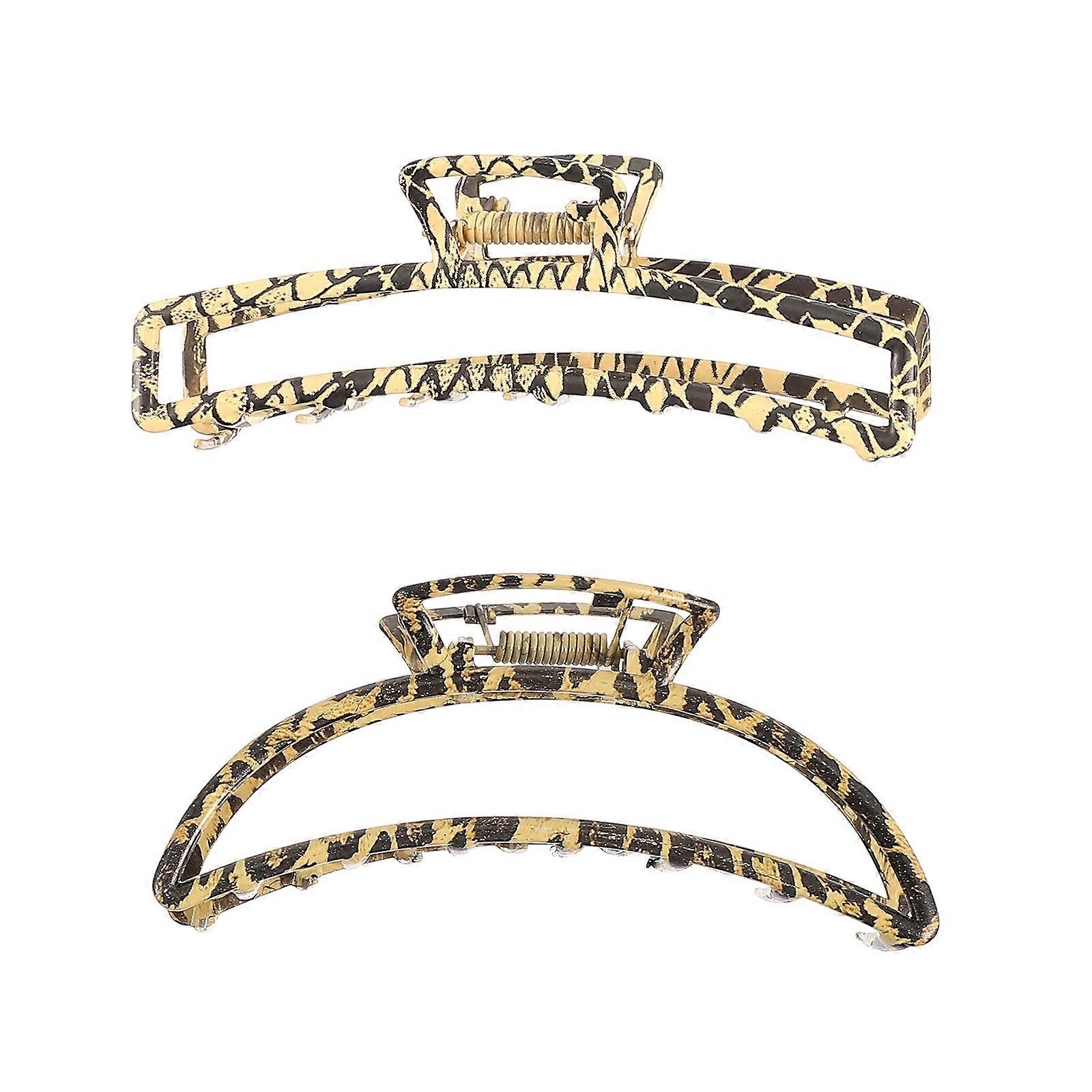 Here's a refined and professional product description for your **Leopard Print Hair Claw Clips**:
**1 Set Leopard Print Hair Claw Clips – Stylish