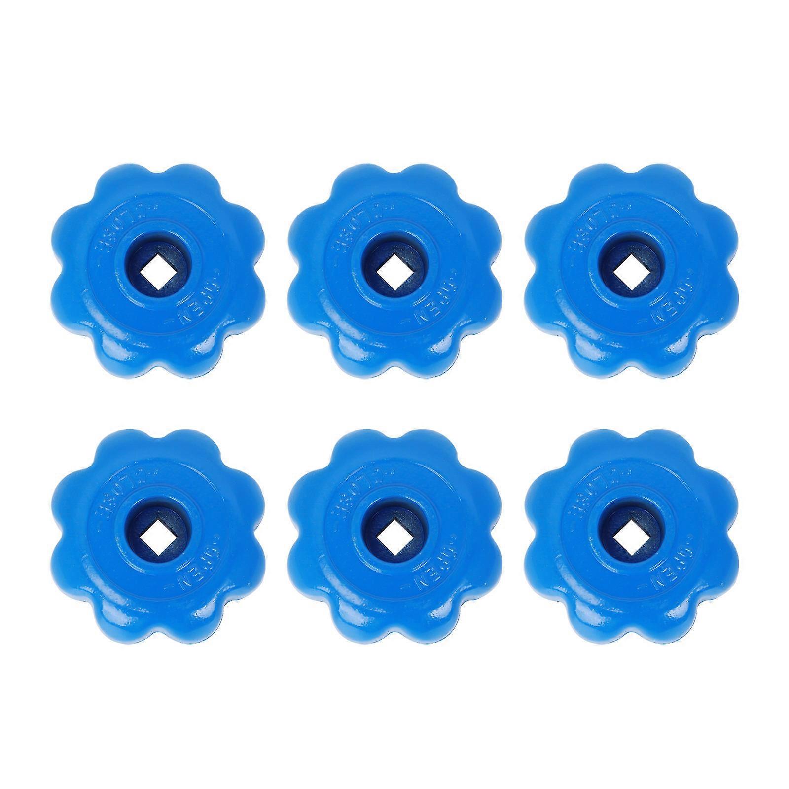 6pcs Practical Blue Handwheel Handle Angle Fittings