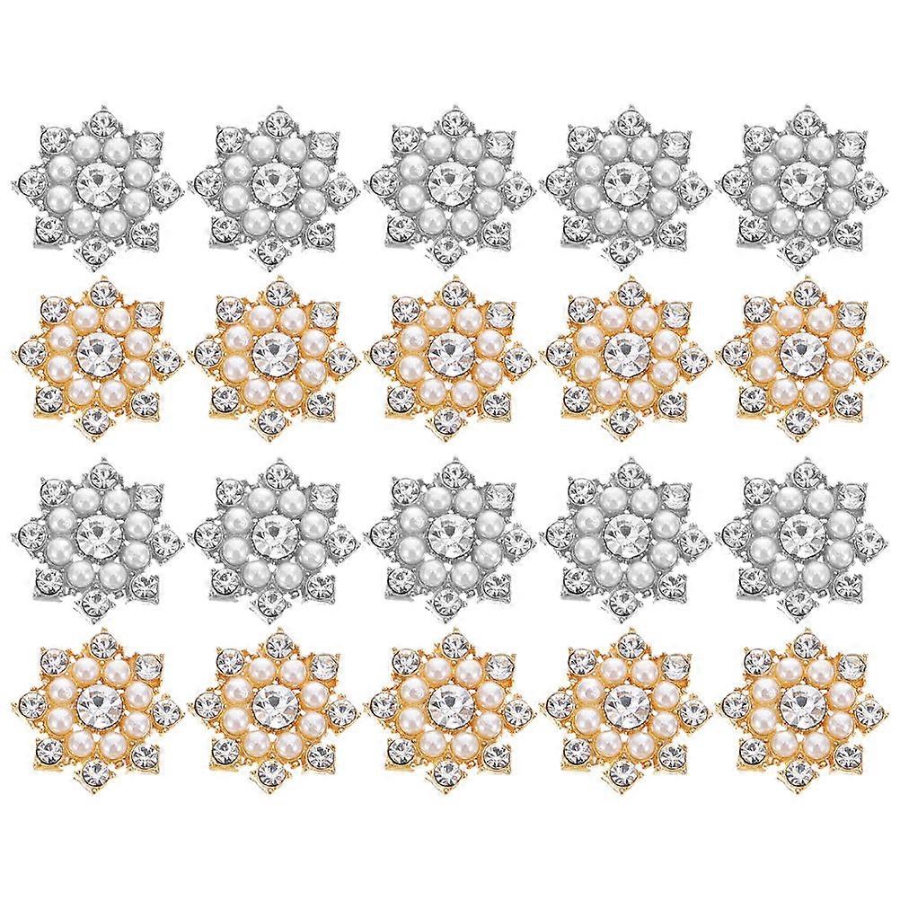Delicate Snowflake Crystal Pearl Decor Accessories for DIY Use 20pcs