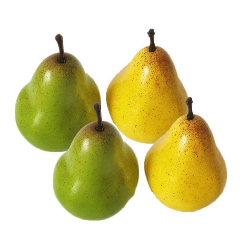 Artificial Pear-shaped Fruit Decor Models For Home Display 11x8x8cm 4Pcs