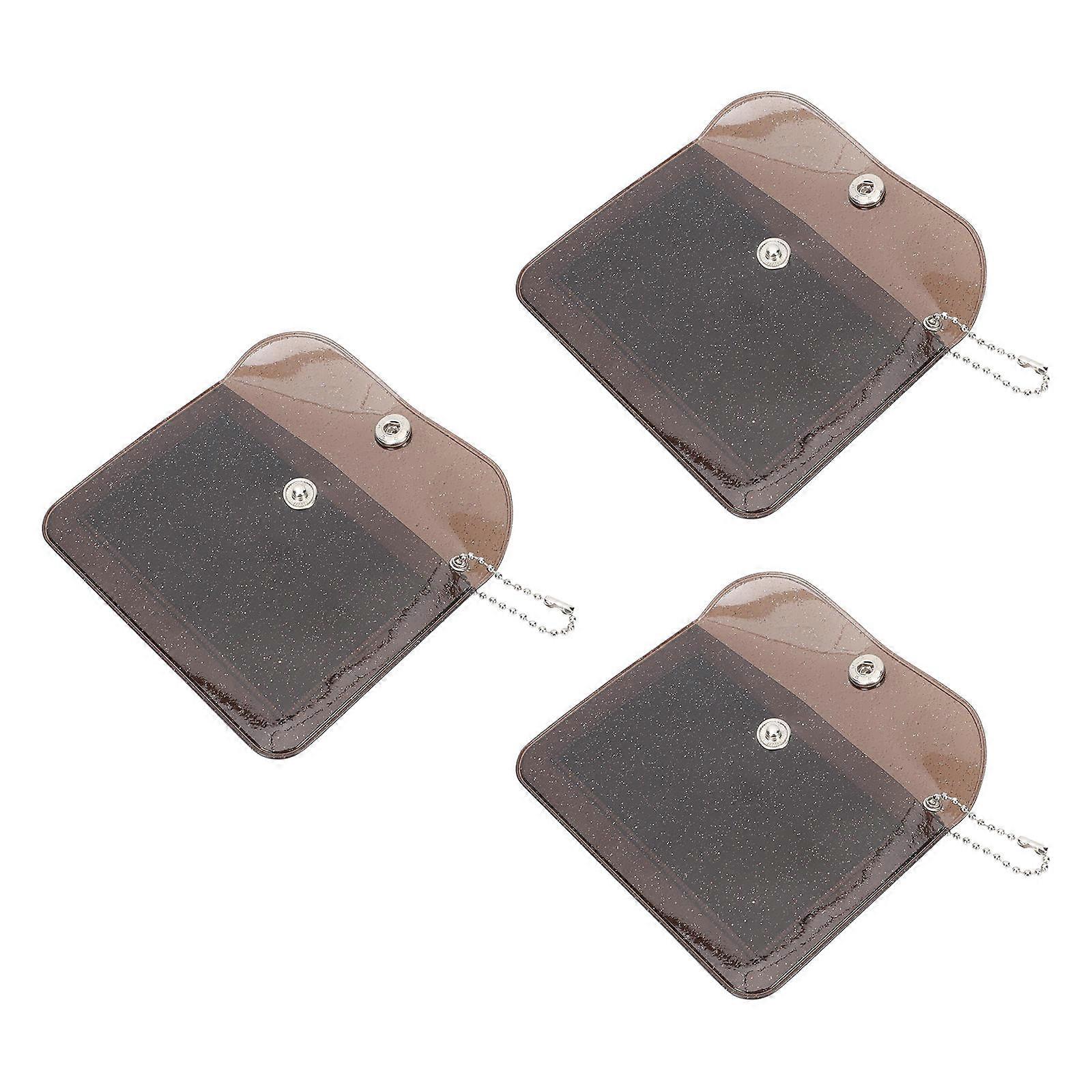 PVC Coin Bags For Women Compact Small Wallet Pouches With Storage Function 3Pcs