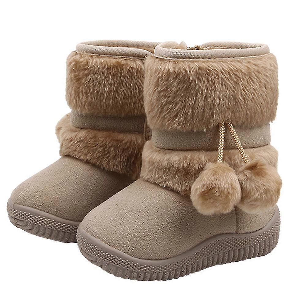 Boots For Infant Girls In Cozy Beige Color Designed For Winter With Comfortable Soft Bottom For Baby Walking 1 Pair