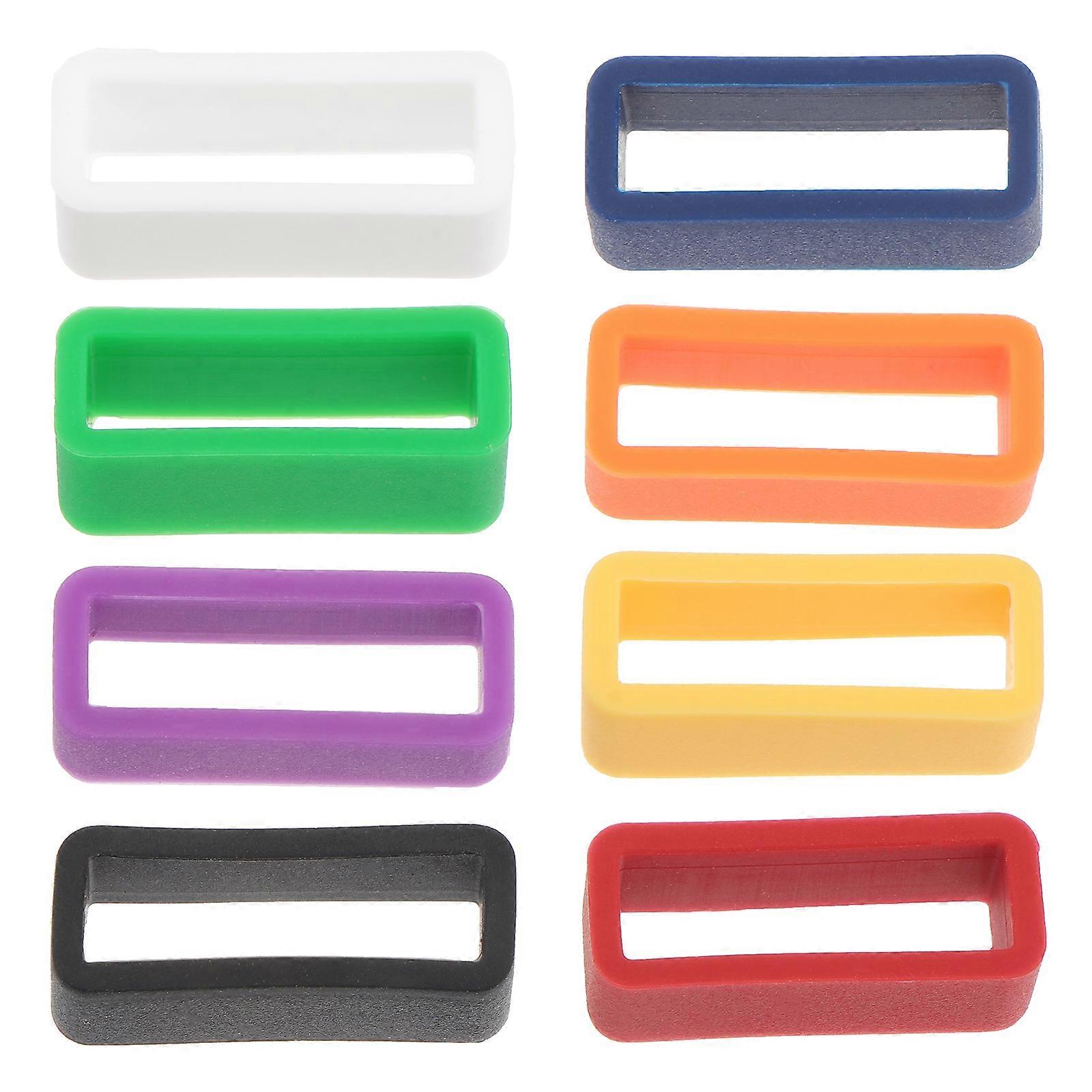 Silicon Watch Accessories 8Pcs Anti-Fall Watchband Ring Buckle For Daily Use With Multi-Color Design Protect Your Watch