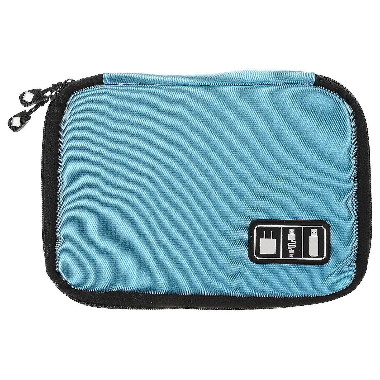 Blue Multifunctional Cable Organizer Case For Home Office Use 1Pcs Organized And Scratch-Resistant