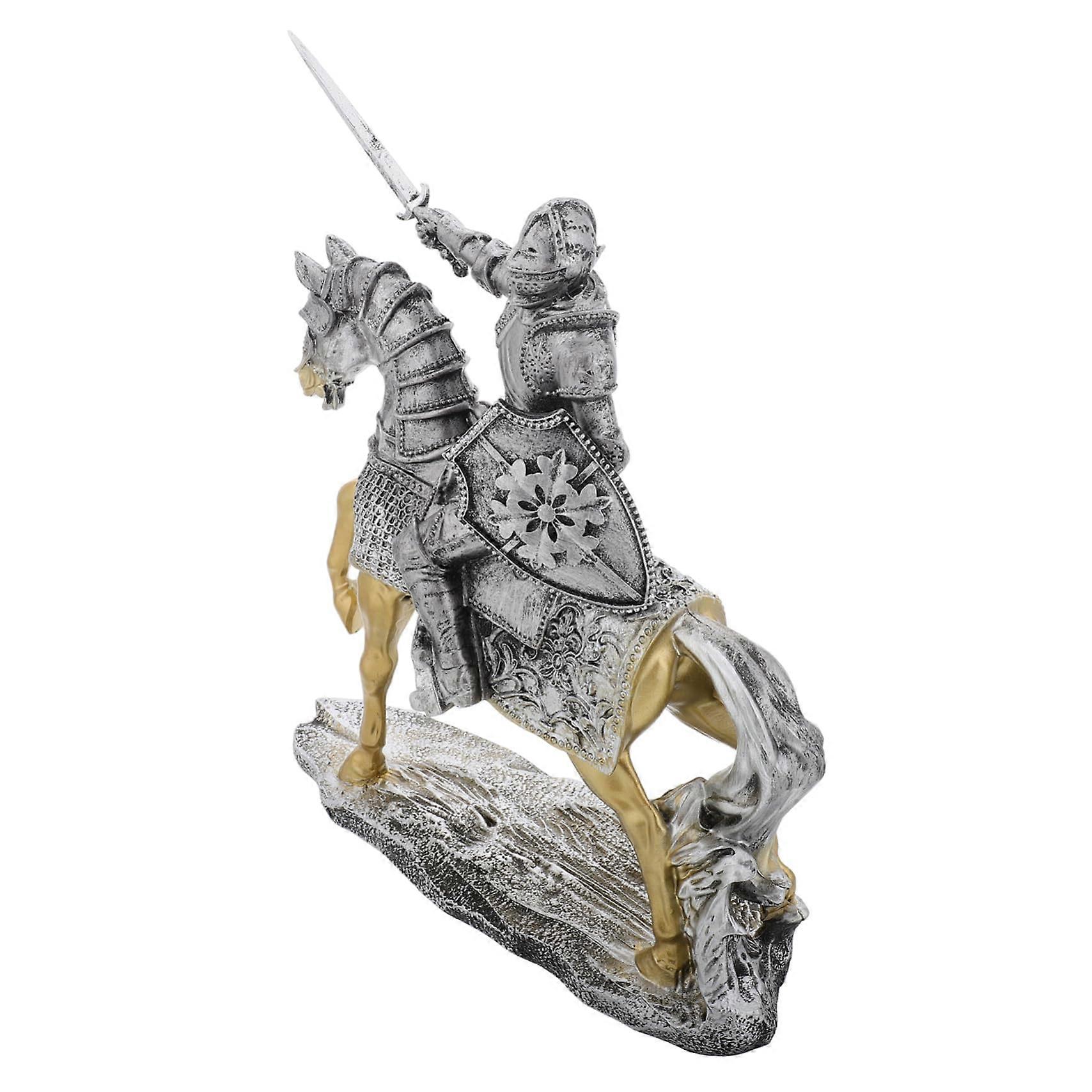 Miniature army action figures, resin knight statues for desk  for office, living room