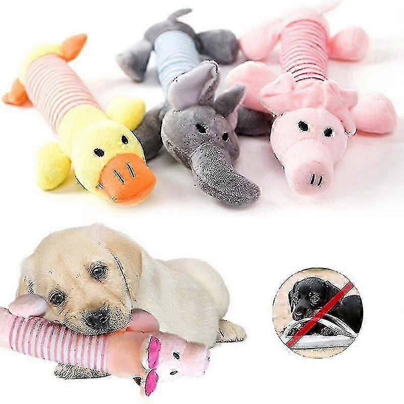 Fit For All Pets Dog Cat Fleece Toys Popular Squeak Chew Sound Dolls Elephant Duck Pig Pet Funny Plush Toys 2025