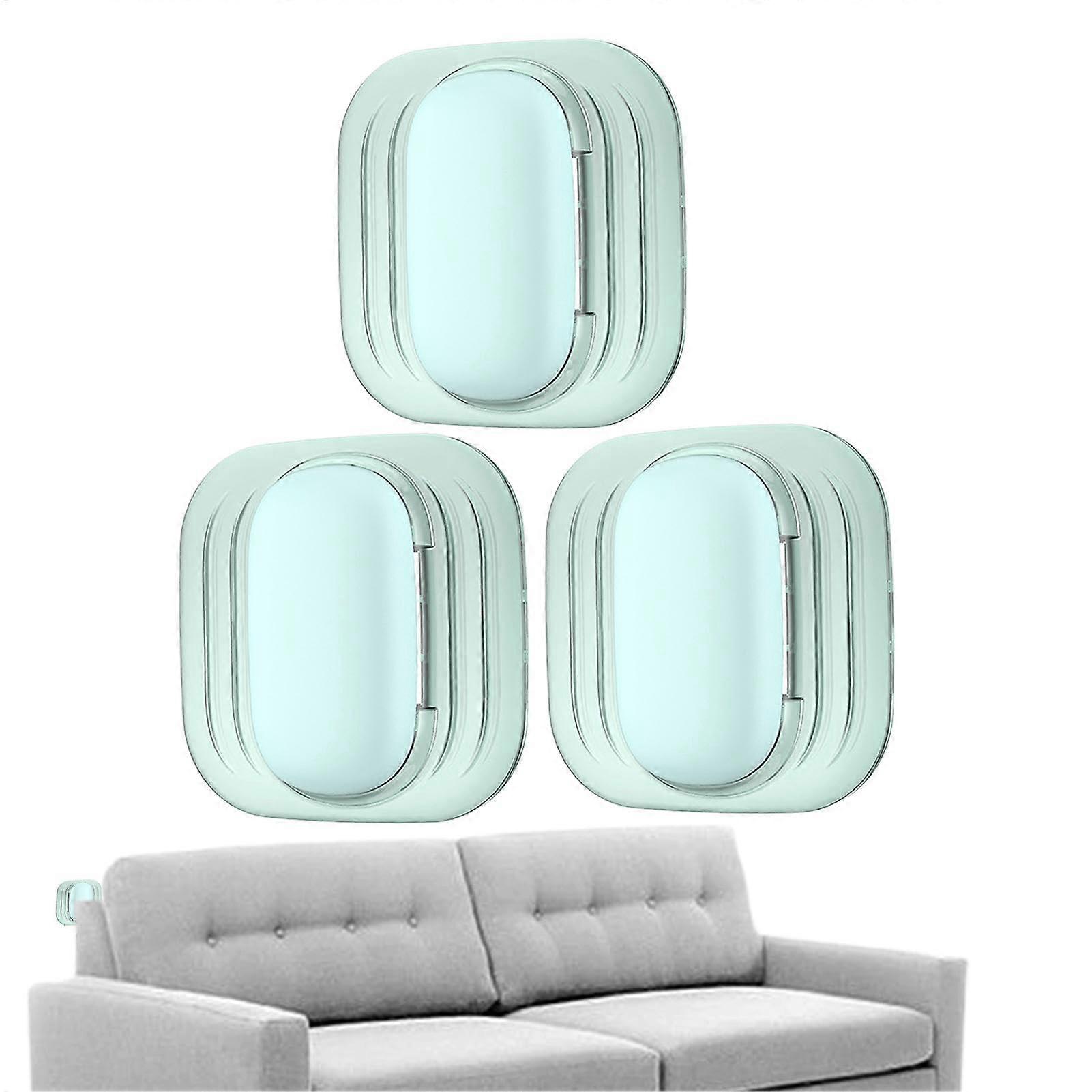 Door Knob Wall Protector - Shock-Absorbing Rubber Door Bumper, Reusable Wall Guard For Door Knobs, 3-Pack Light Blue