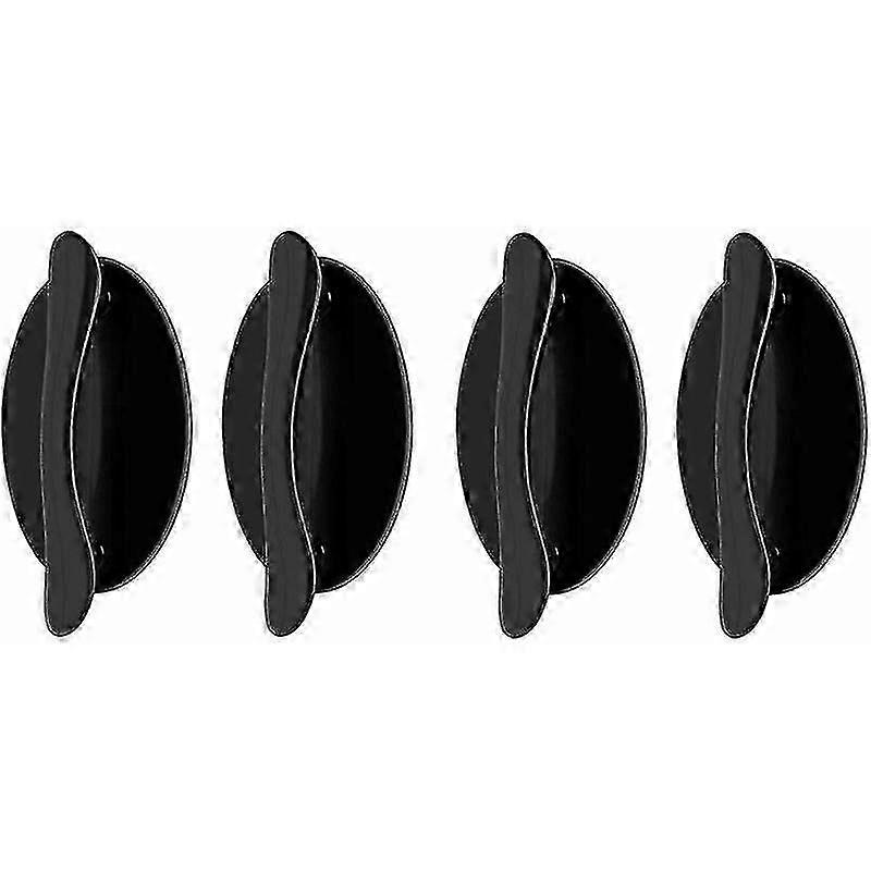 Drawer Kitchen Cabinet Sliding Window Drawers Sliding Door Handle Glass Windows Extension Handle (4 Pieces, Black)