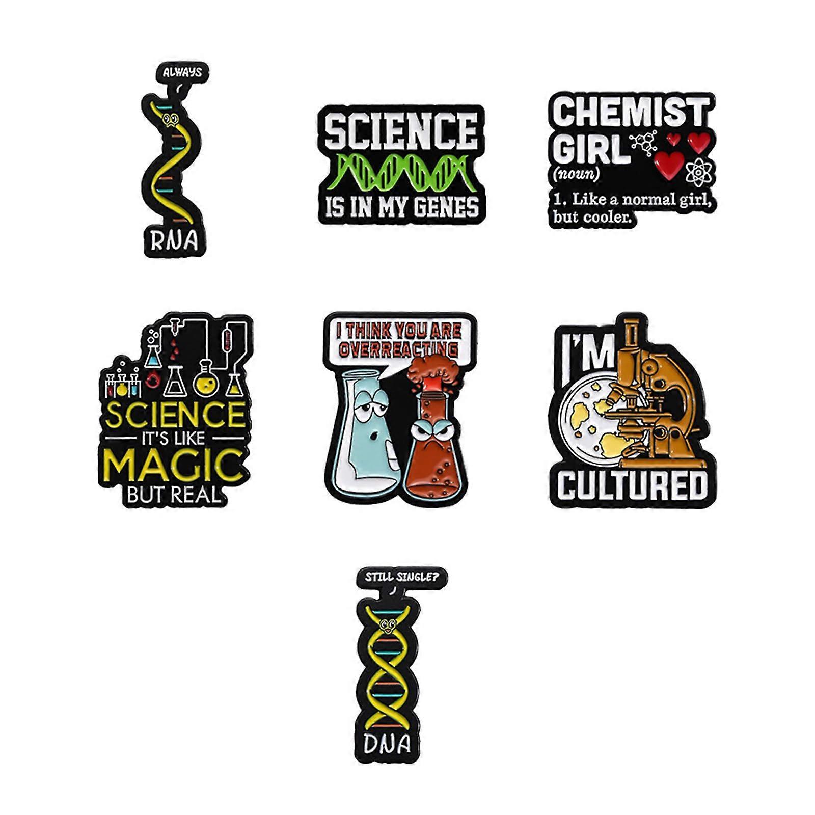 7 PCs/Set Structure Brooch Funny Brooch Lapel Pin Creative Pin for Hats Scarves Backpacks Decoration