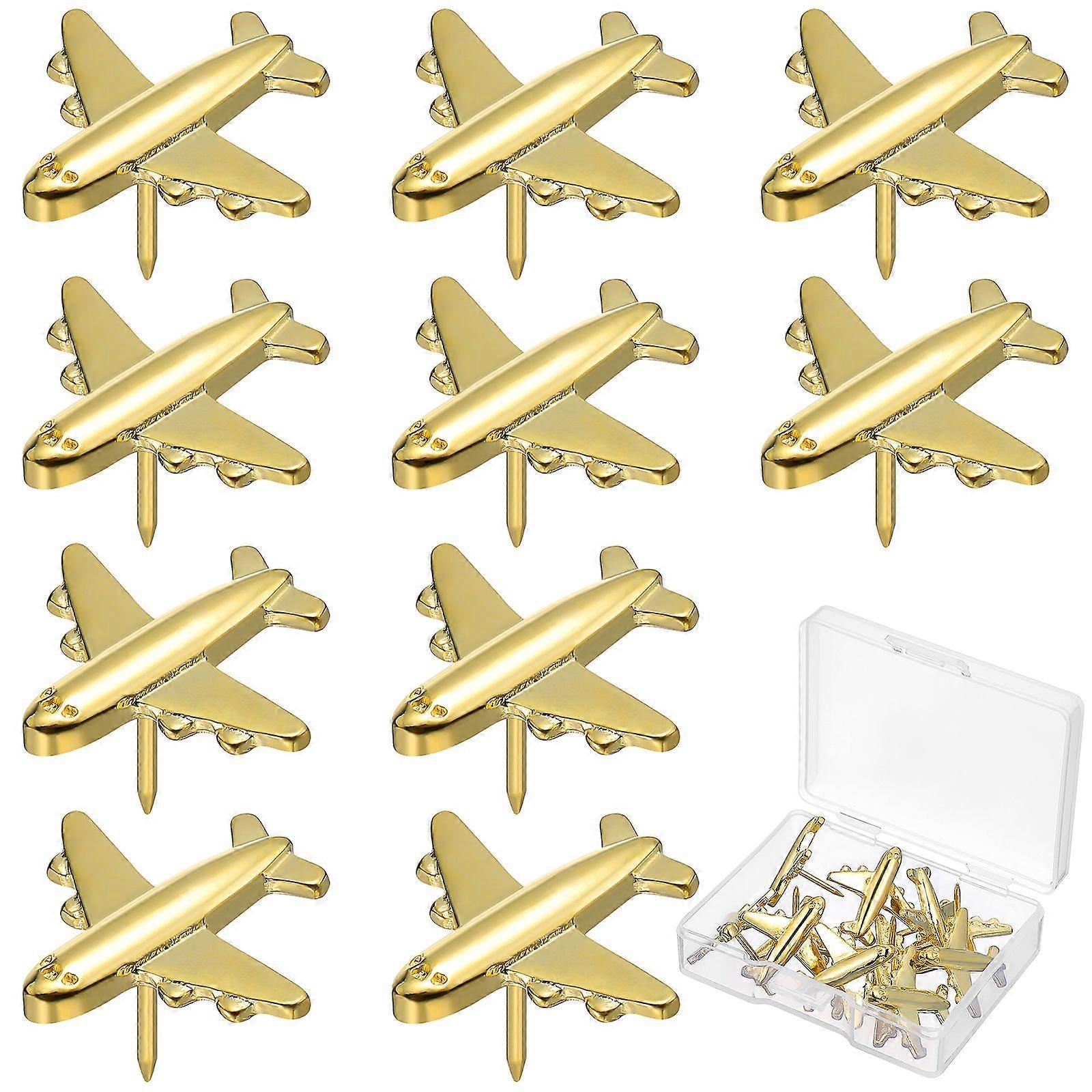 24Pcs Bulletin Board Push Pin Photos Wall Maps Thumbtacks Small Airplane Shaped Thumb Tacks