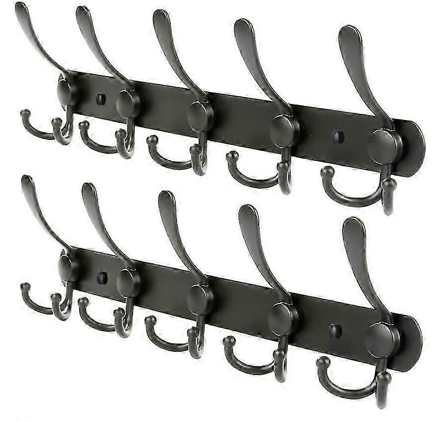 Wall Mount Coat Hooks,5 Tri Hooks Heavy Duty Stainless Steel Hook Rail