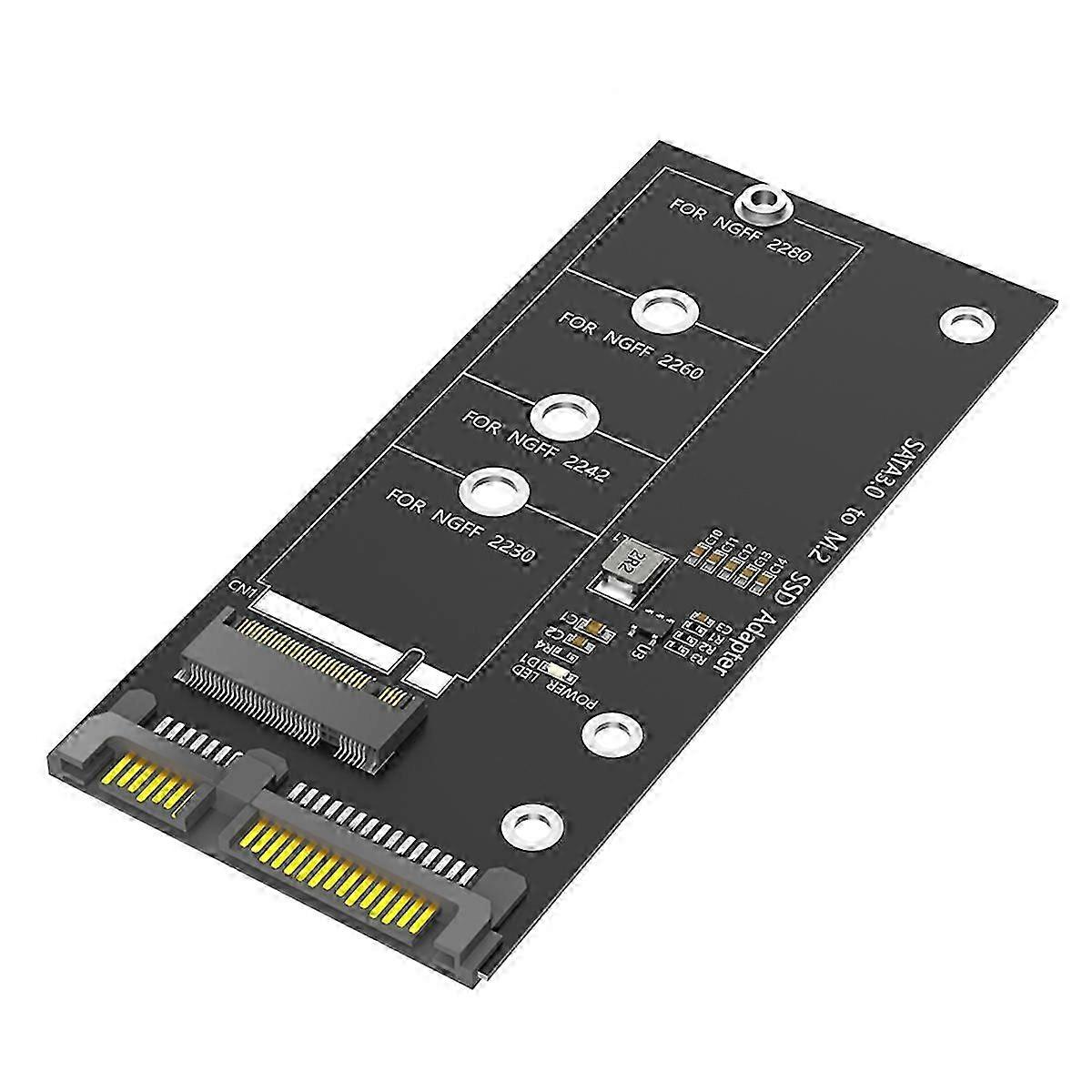 M.2 NGFF to SATA Adapter Card with B Key SSD Converter for Multiple SSD Types including 2280, 2260, 2242 and 2230