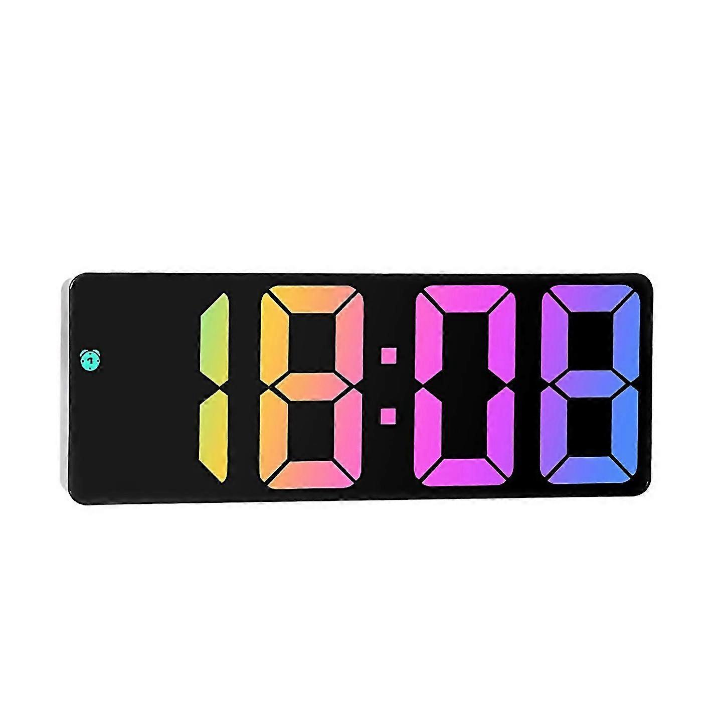For Led Largecharacter Electronic Clock Bedside Alarm Clock Black
