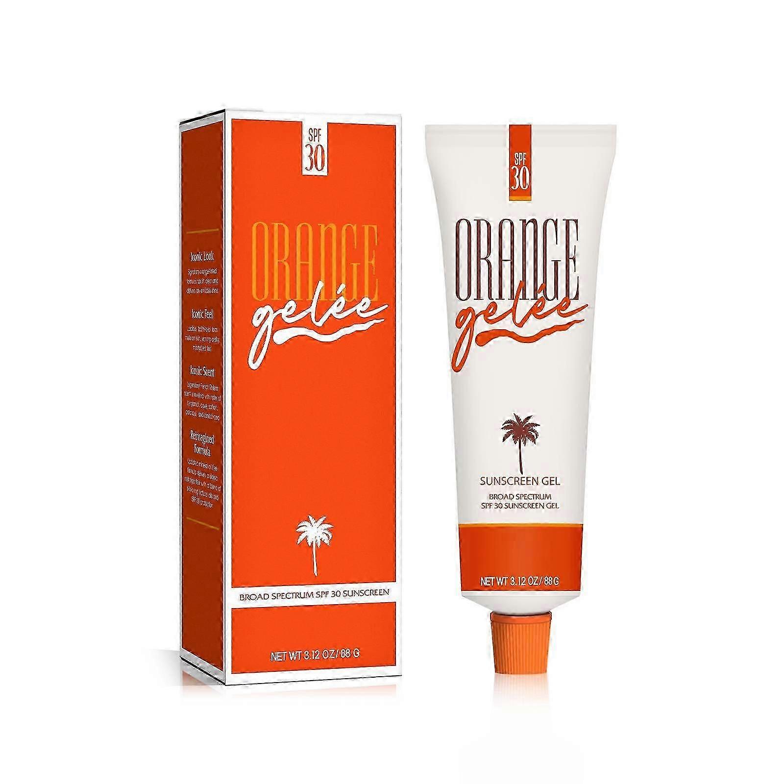 Orange Sun Tanning Gel Sunscreen SPF 30, Hydrating & Moisturizing Formula, Fast-Absorbing Tan Accelerator for Faster Darker Tan, 88g Sun Protection