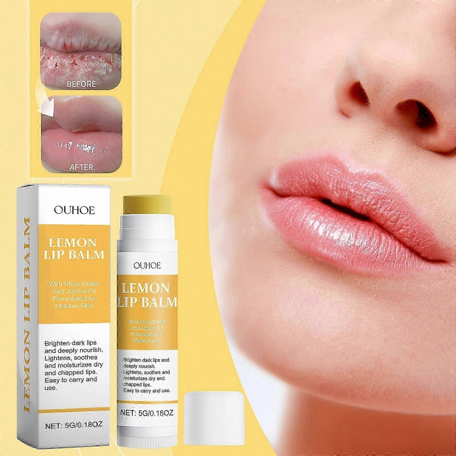 Natural Lemon Turmeric Lip Balm for Dark Lips Brightening and Nourishment Solution Safe for Sensitive Lips