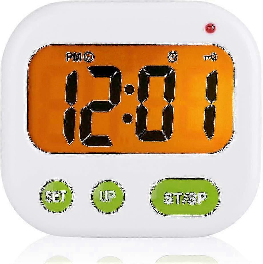 Alarm Clock Digital LCD Vibrating Clock Battery Powered Modern Port...