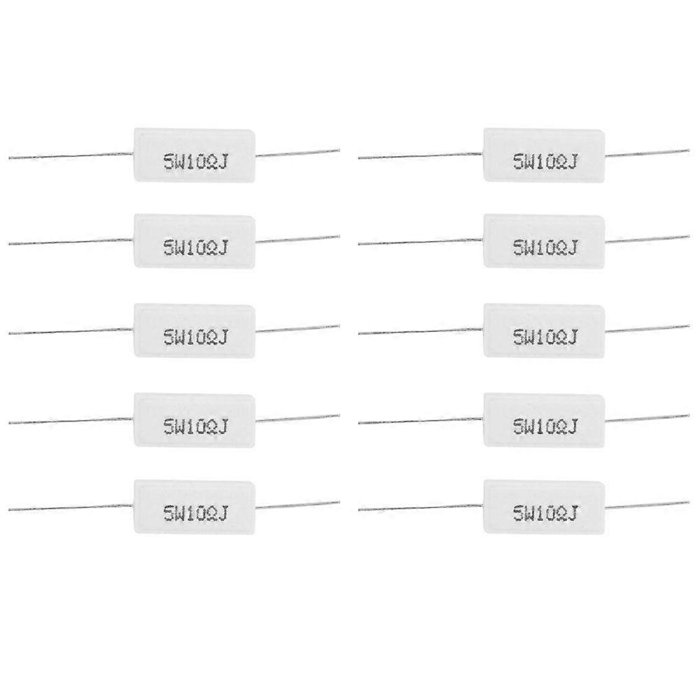 10Pcs Cement Resistor Power Resistance 5% Insulated Electronic Components 5W(10R)